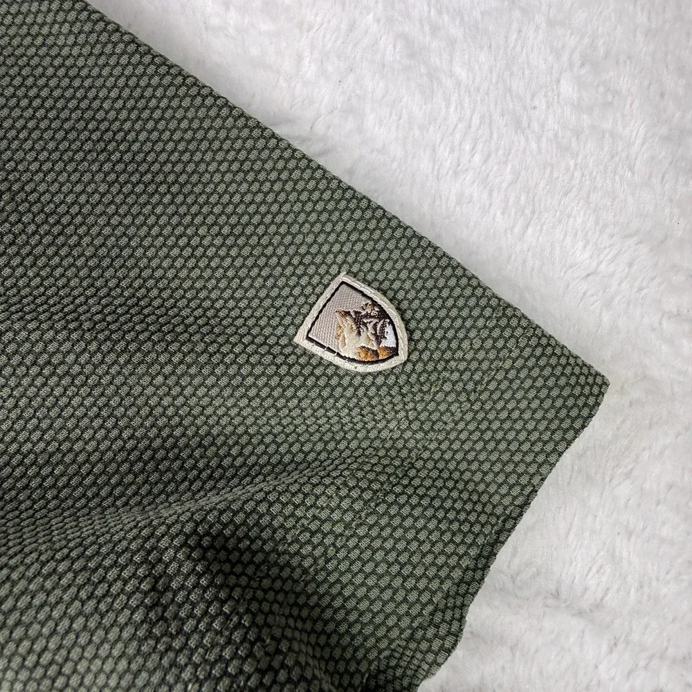 KUHL Engineered Performance Polo Shirt Mens Medium Wicking Forest Green Stretch - Picture 4 of 8